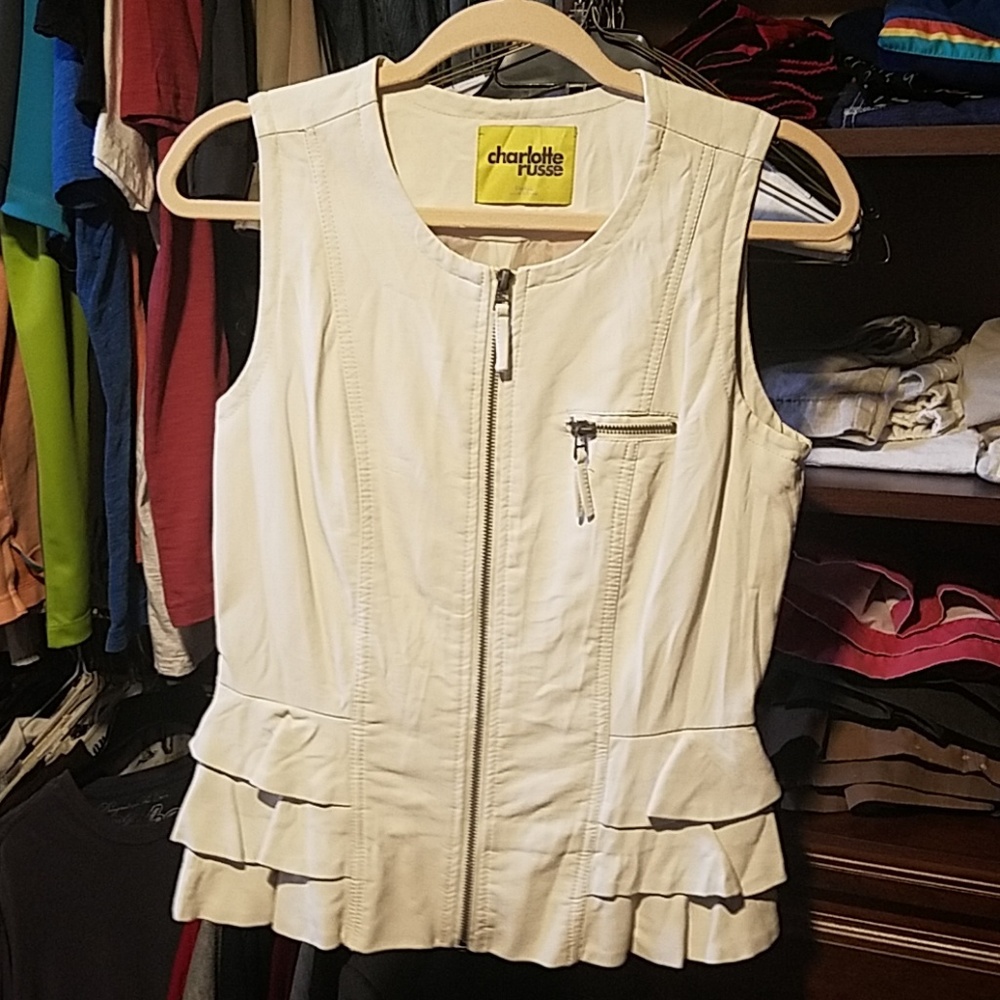 Leather look vest
